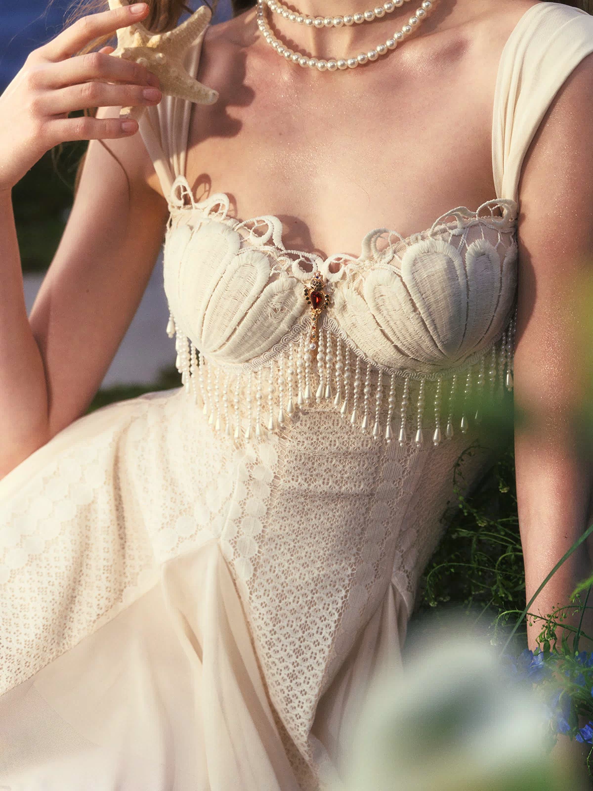 Lacemade vintage white lace mini dress for romantic evening events