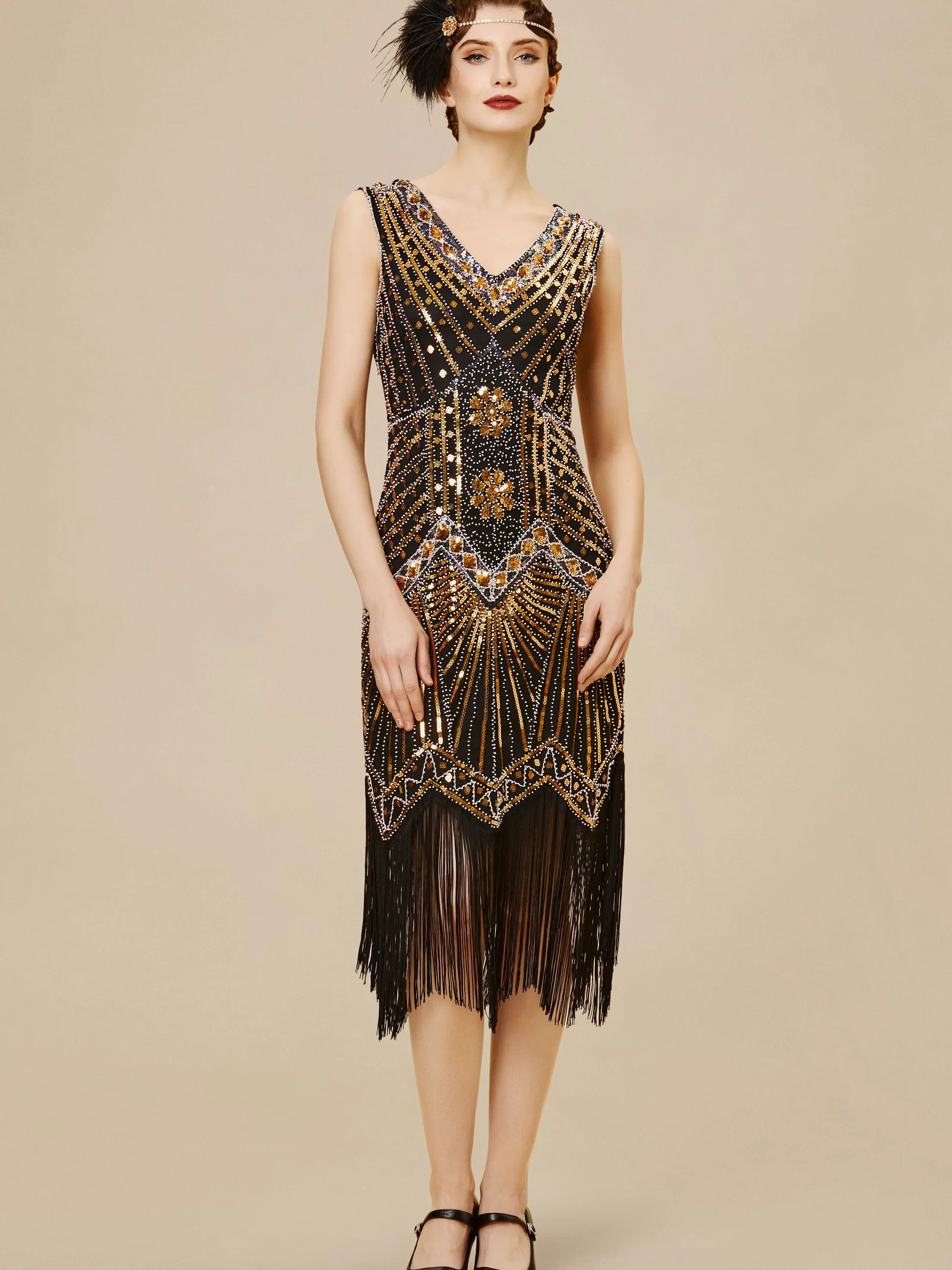 Sleeveless V-Neck Cocktail Party Dress