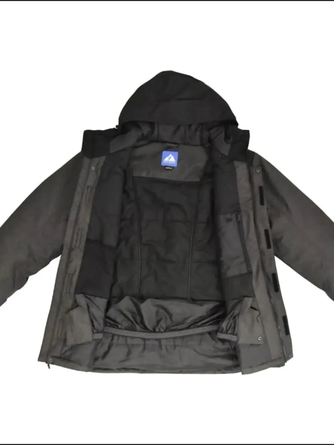 Open gray hooded jacket from Snow Country Outerwear Men’s Big Sizes Winter Parka