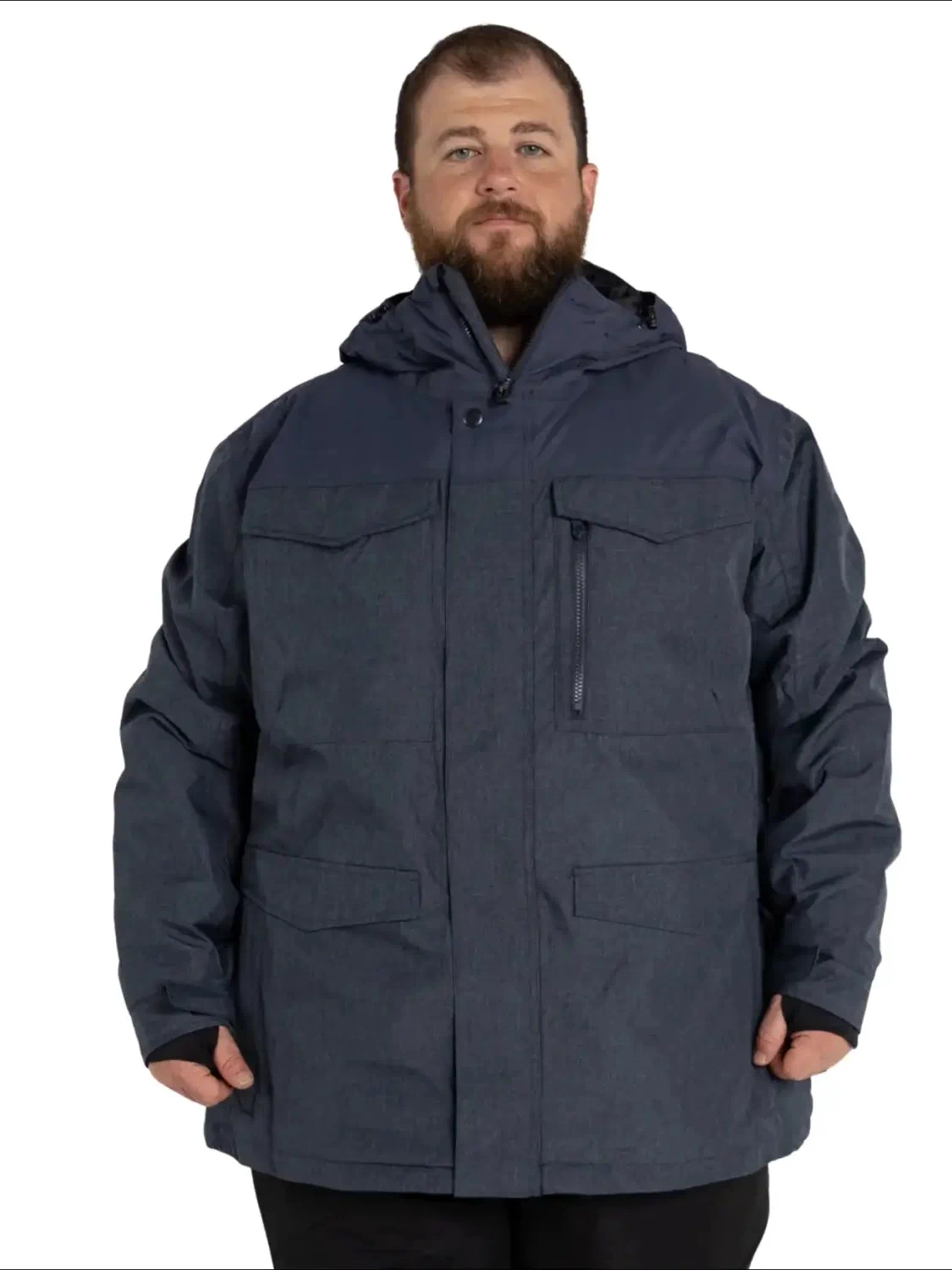 Blue hooded winter parka from Snow Country Outerwear Men’s Big Sizes 2XL-7XL