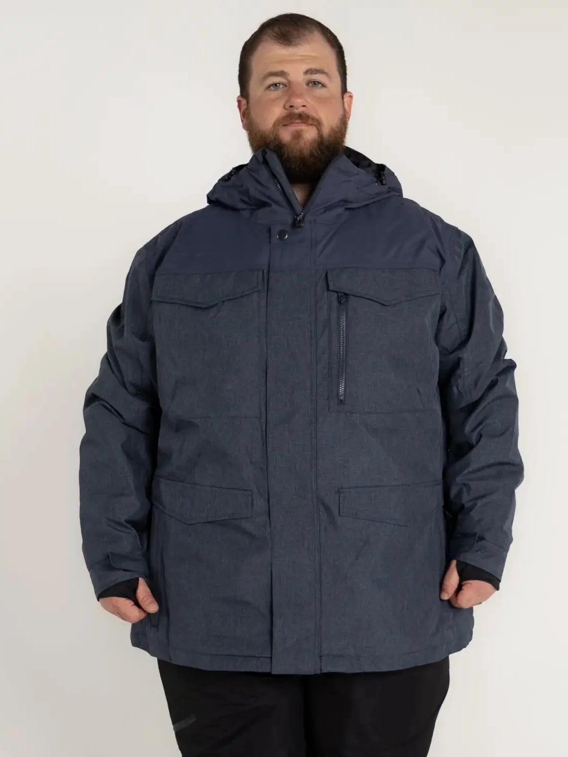 Blue hooded parka from Snow Country Outerwear Men’s Big Sizes 2XL-7XL Winter Insulated Coat