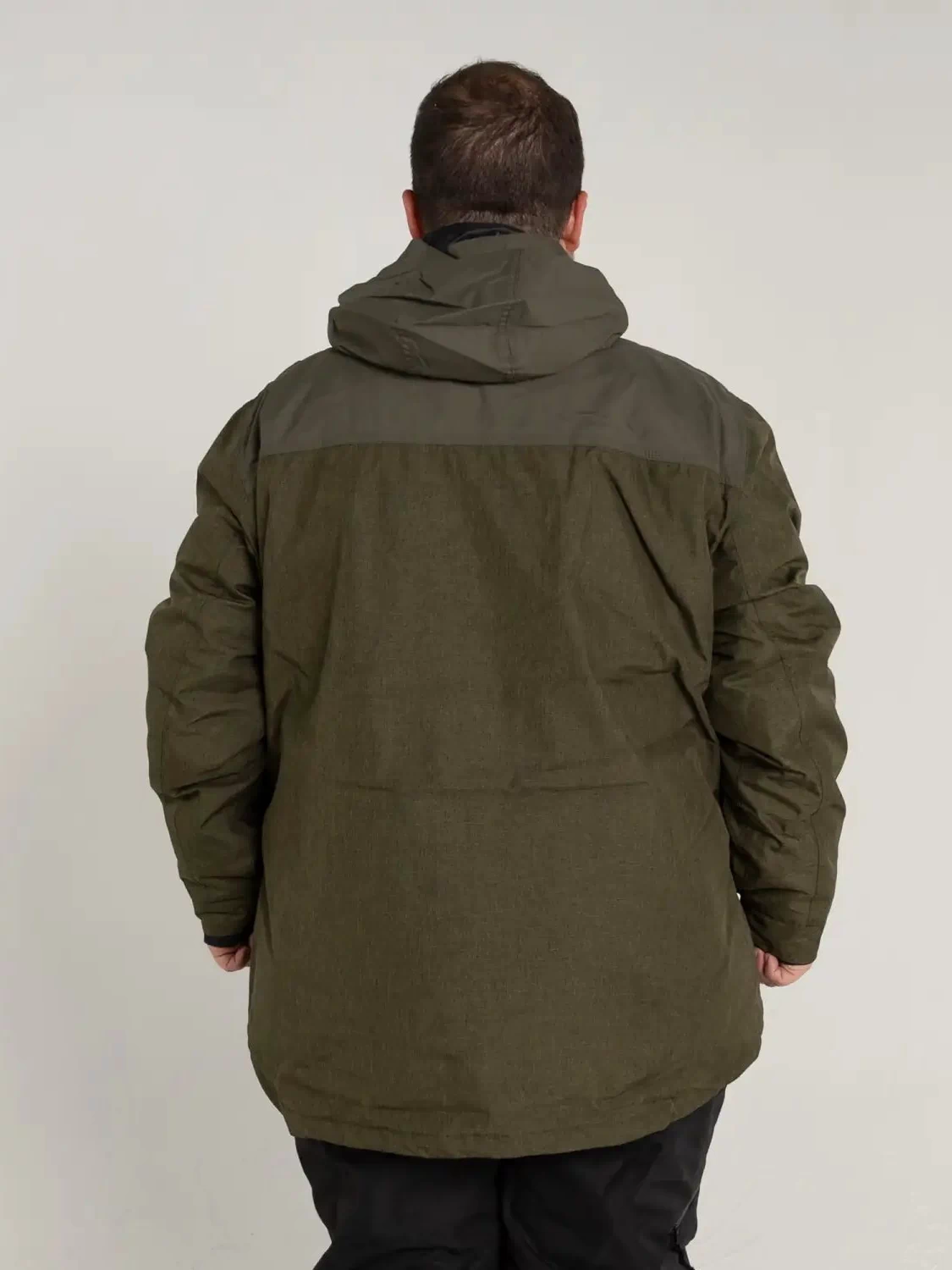 Olive green hooded parka coat from Snow Country Outerwear for men in big sizes 2XL to 7XL