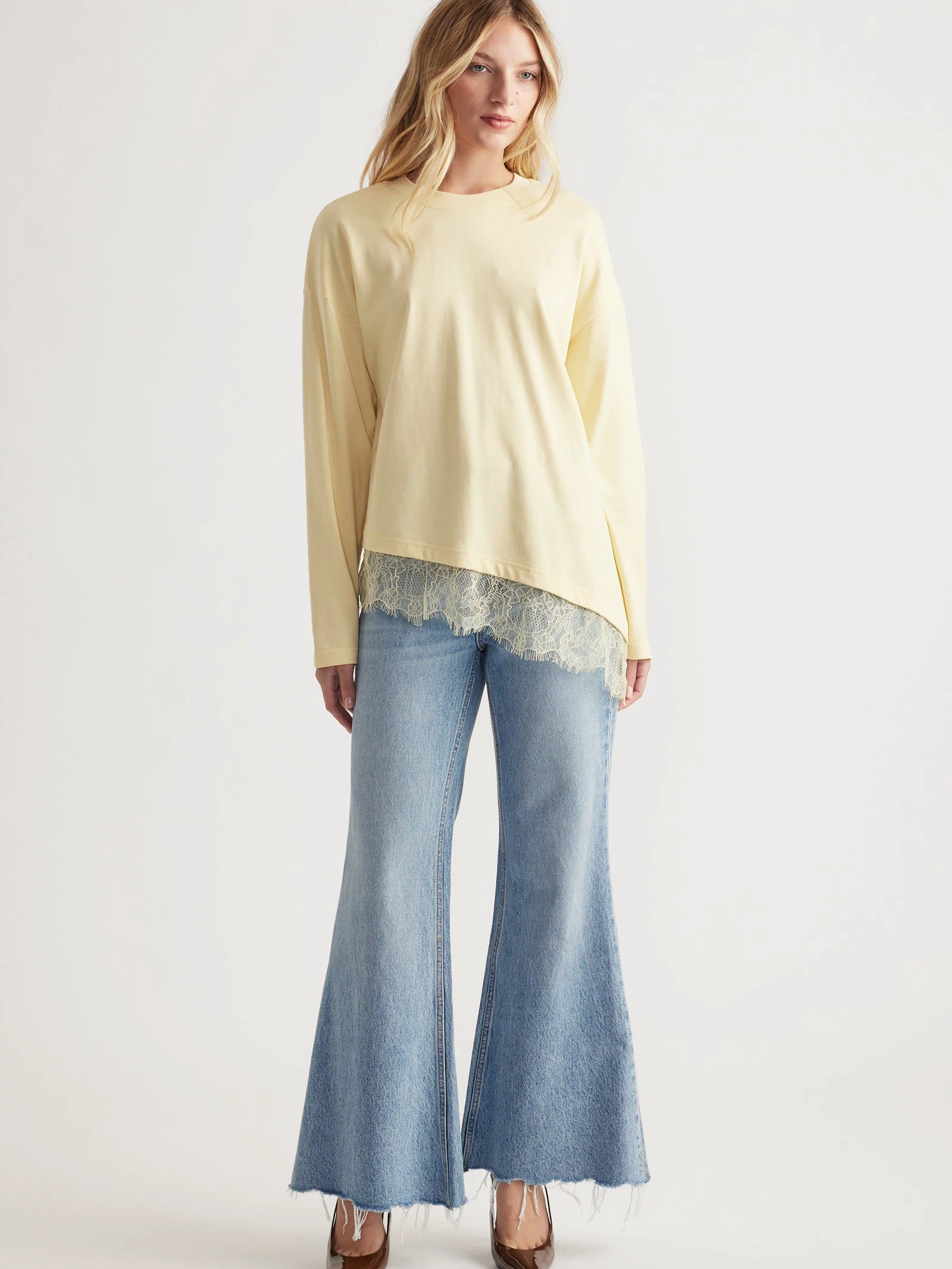 Sofia Lace Trim Long Sleeve