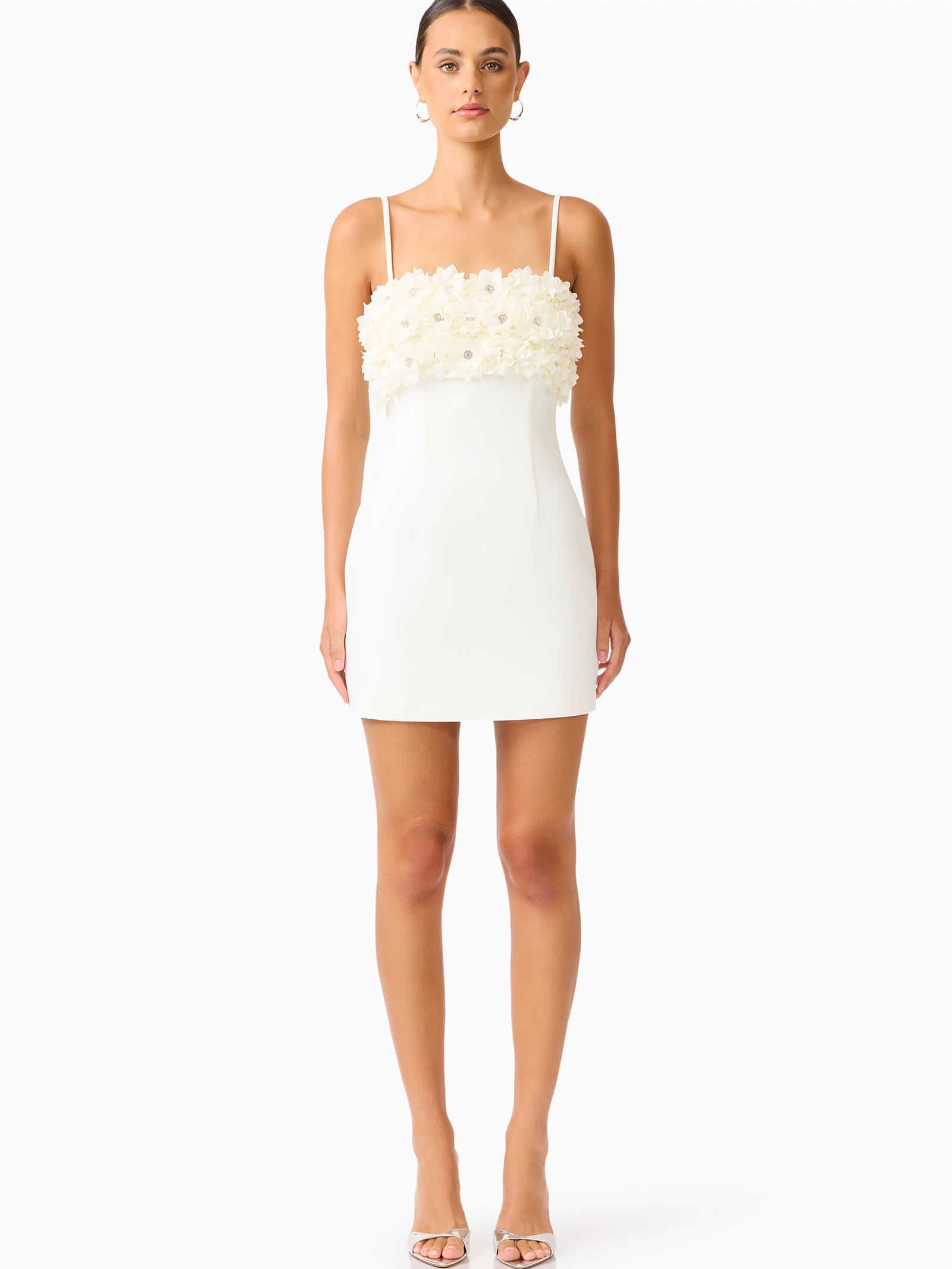 Solenne Party Mini Dress in White