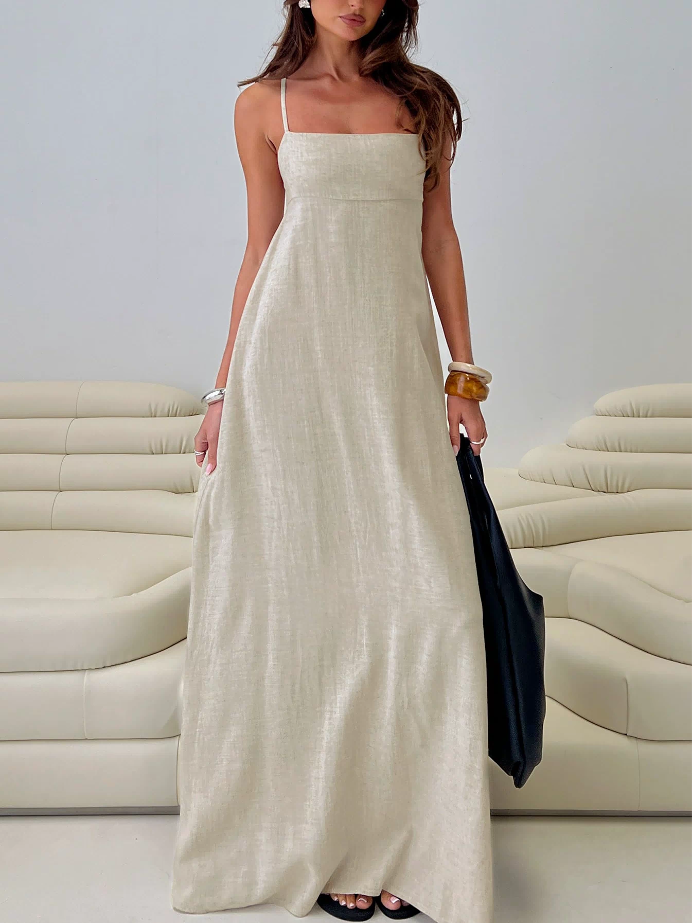 Solie Tie Back Maxi Dress Natural