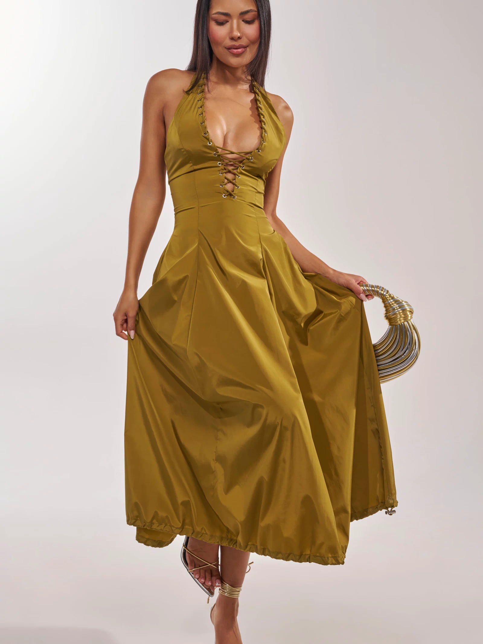 SOMETHING LIGHT NYLON MAXI DRESS