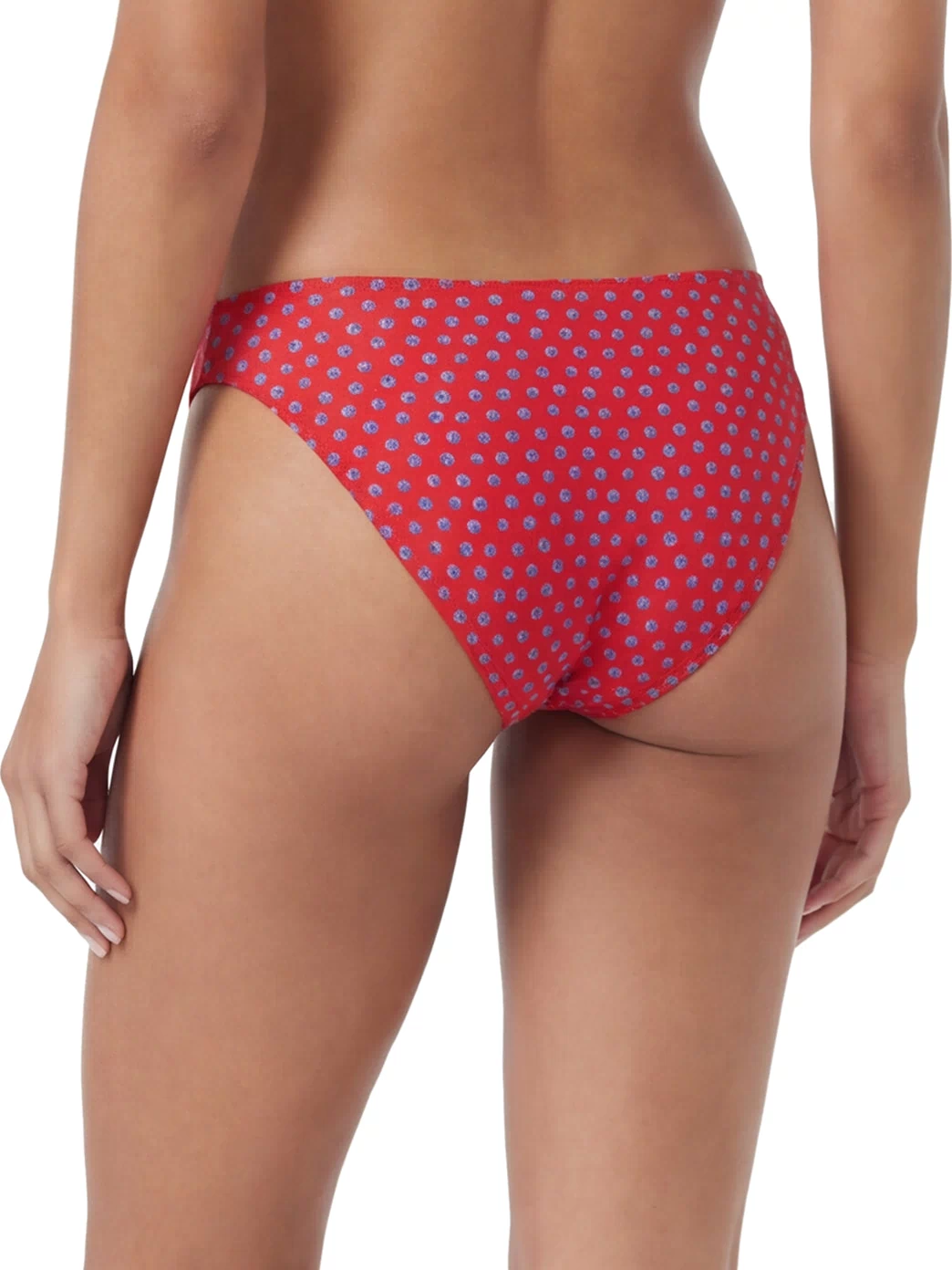 Sporti red bikini bottoms designed for active recreation, featuring a stylish polka dot pattern. Ideal for swimming and beach activities, these bikini bottoms offer a comfortable and fashionable fit.