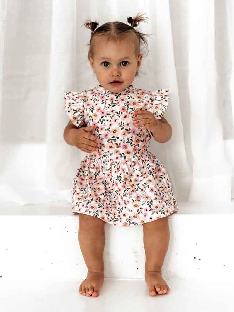 Short Sleeve Dress - Spring Floral Organic Dress