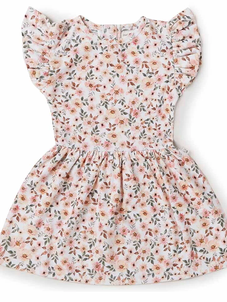 Short Sleeve Dress - Spring Floral Organic Dress