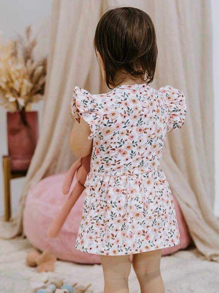 Short Sleeve Dress - Spring Floral Organic Dress
