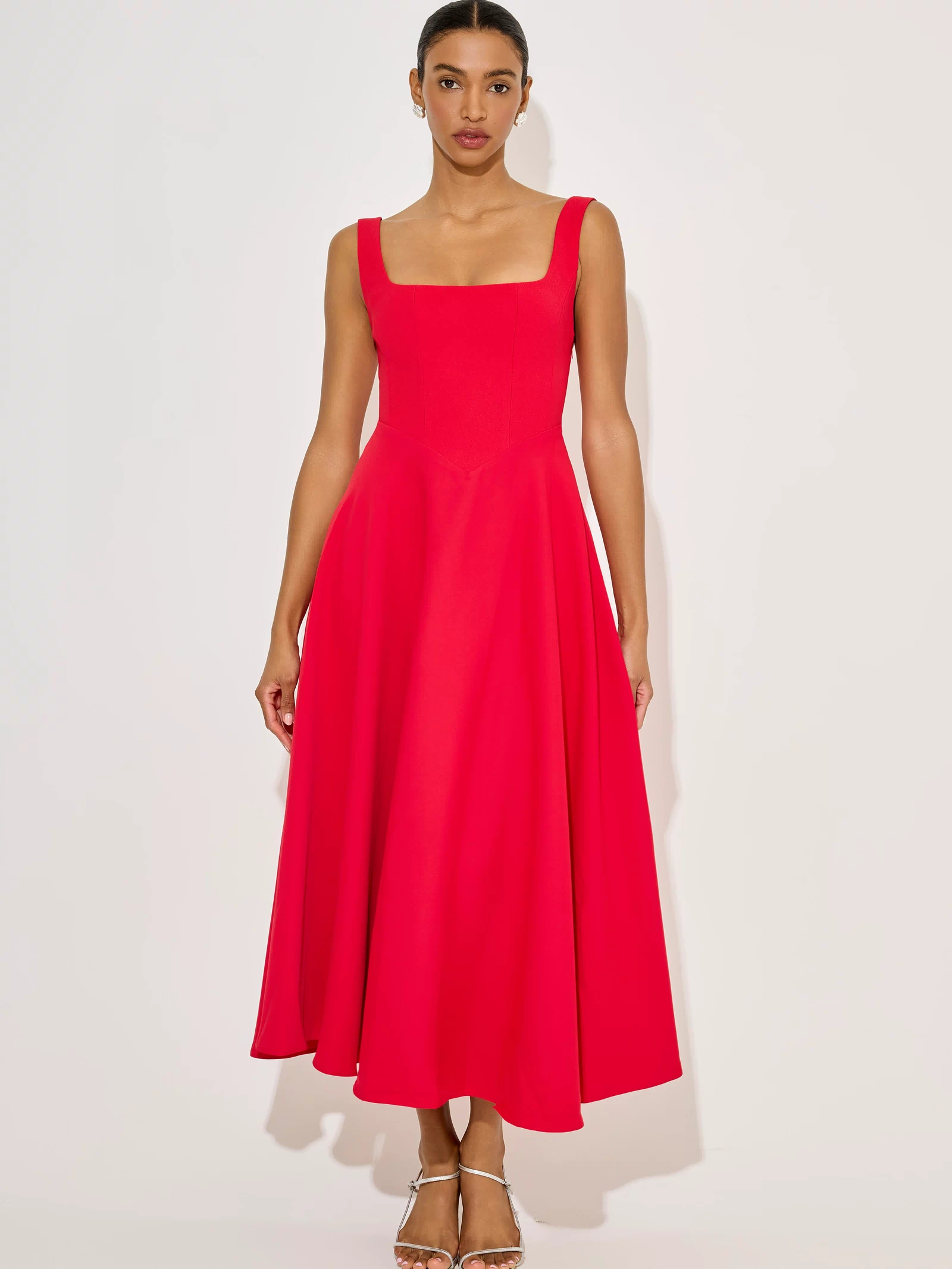 Square Neck Midi Dress