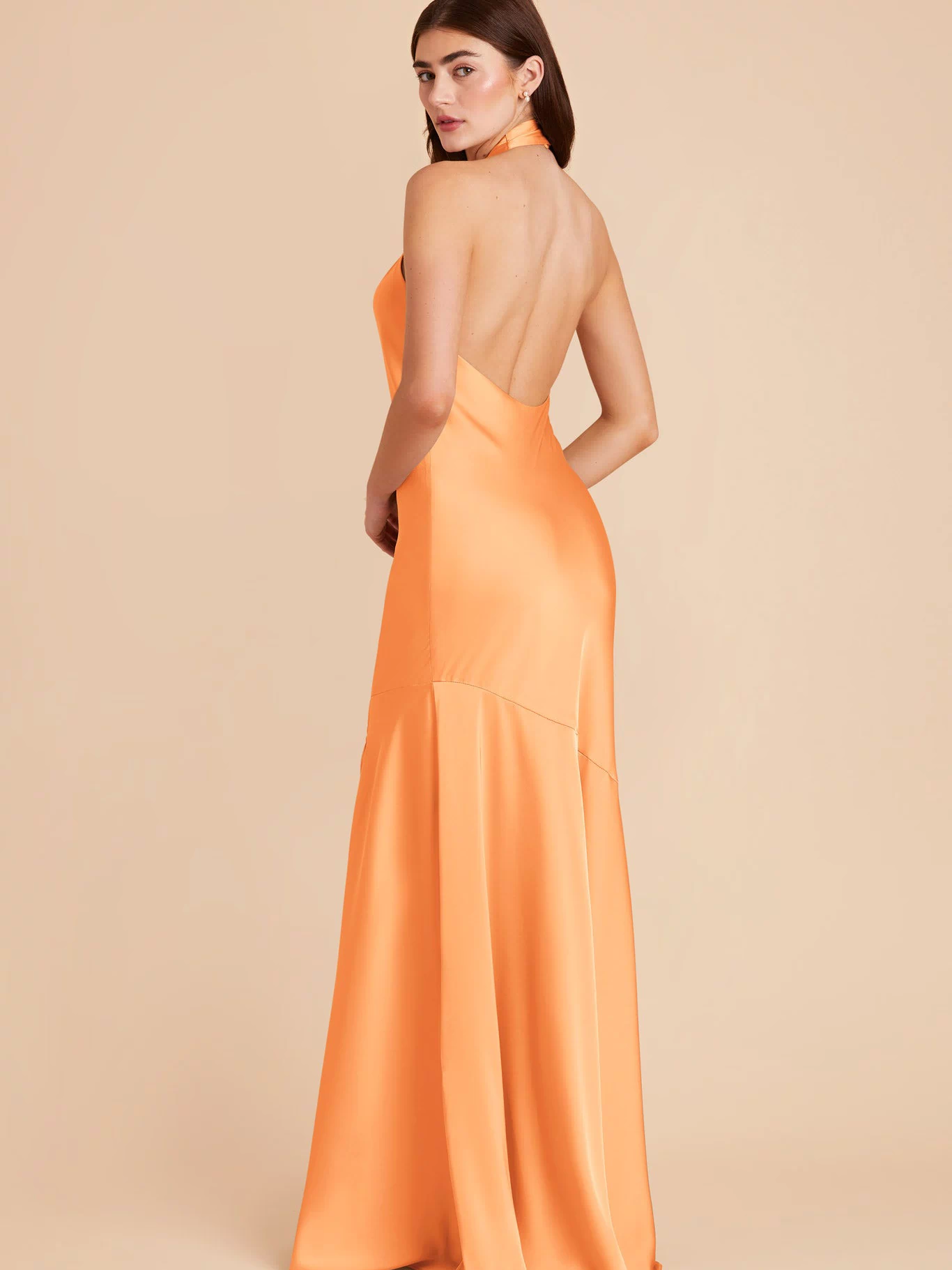 Apricot Stephanie Matte Satin Dress by Birdy Grey