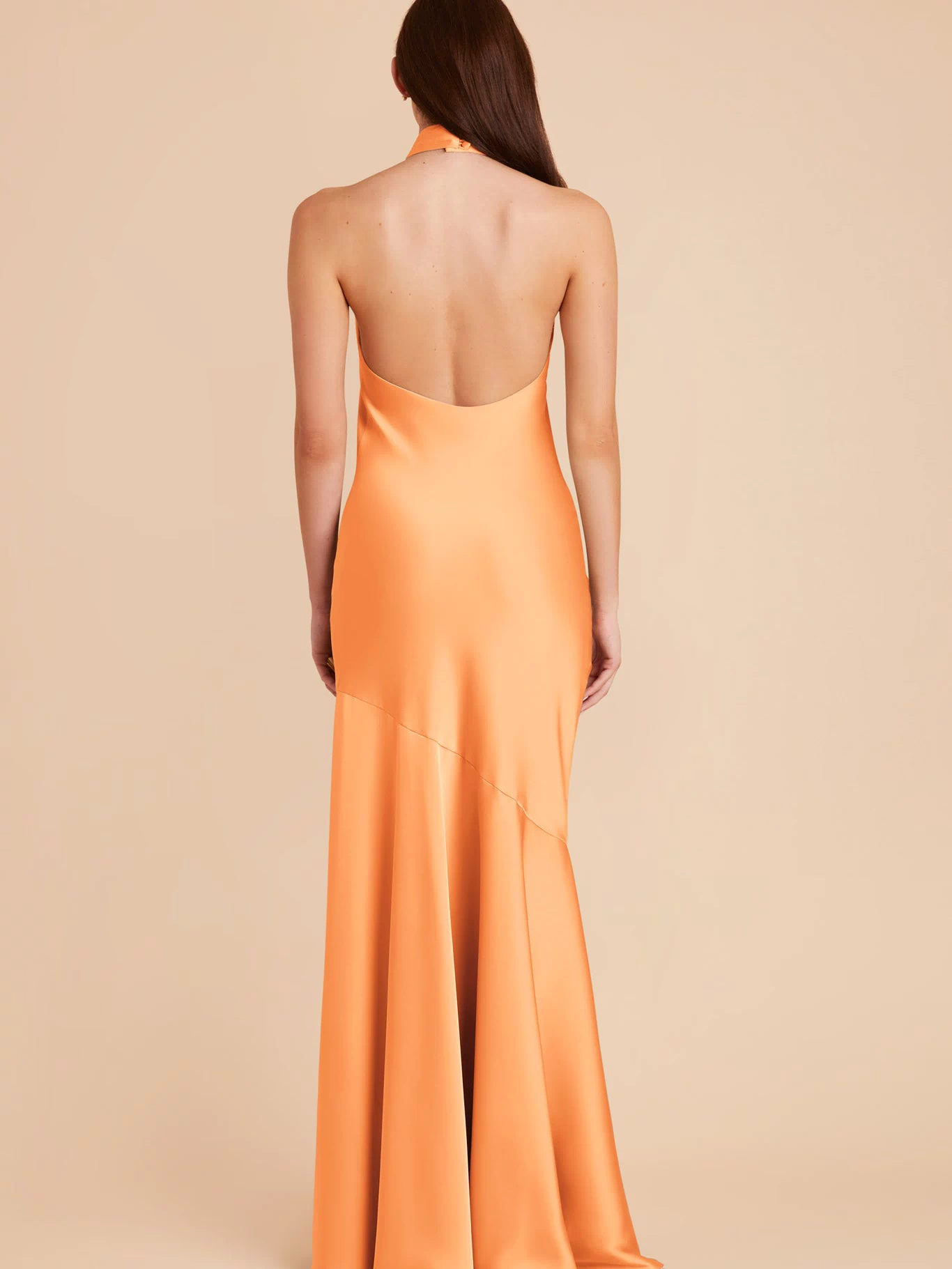 Apricot Stephanie Matte Satin Dress by Birdy Grey