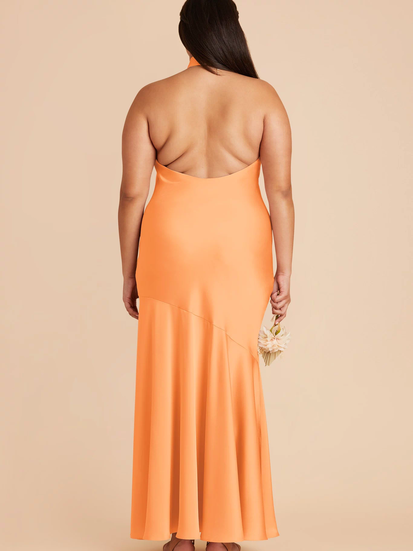 Apricot Stephanie Matte Satin Dress by Birdy Grey