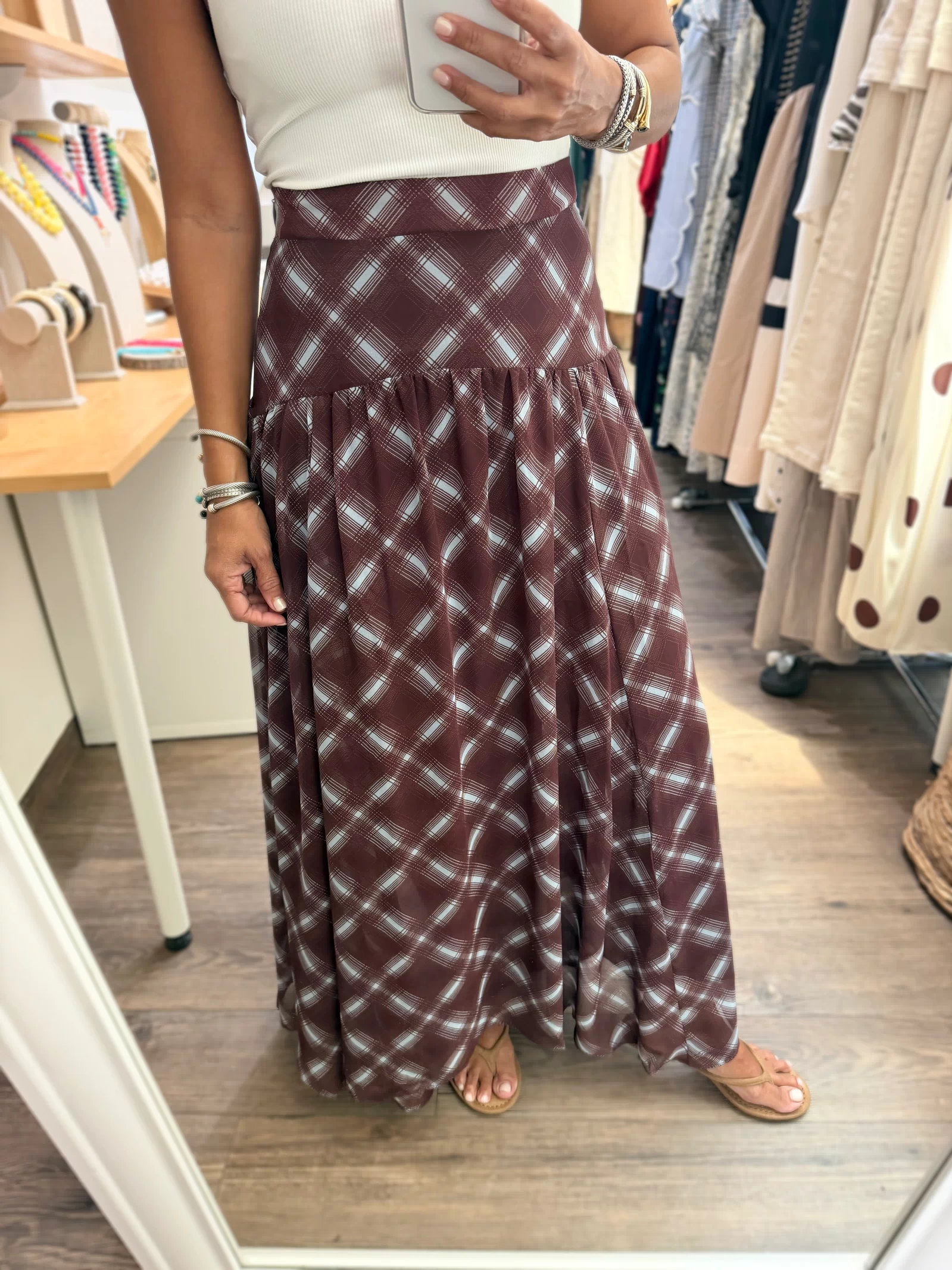 Plaid Print Maxi Print