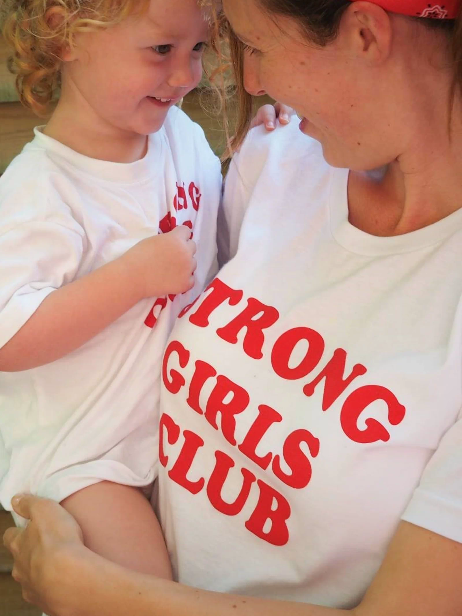 Strong Little Girls Club TShirt - White – close-up detail