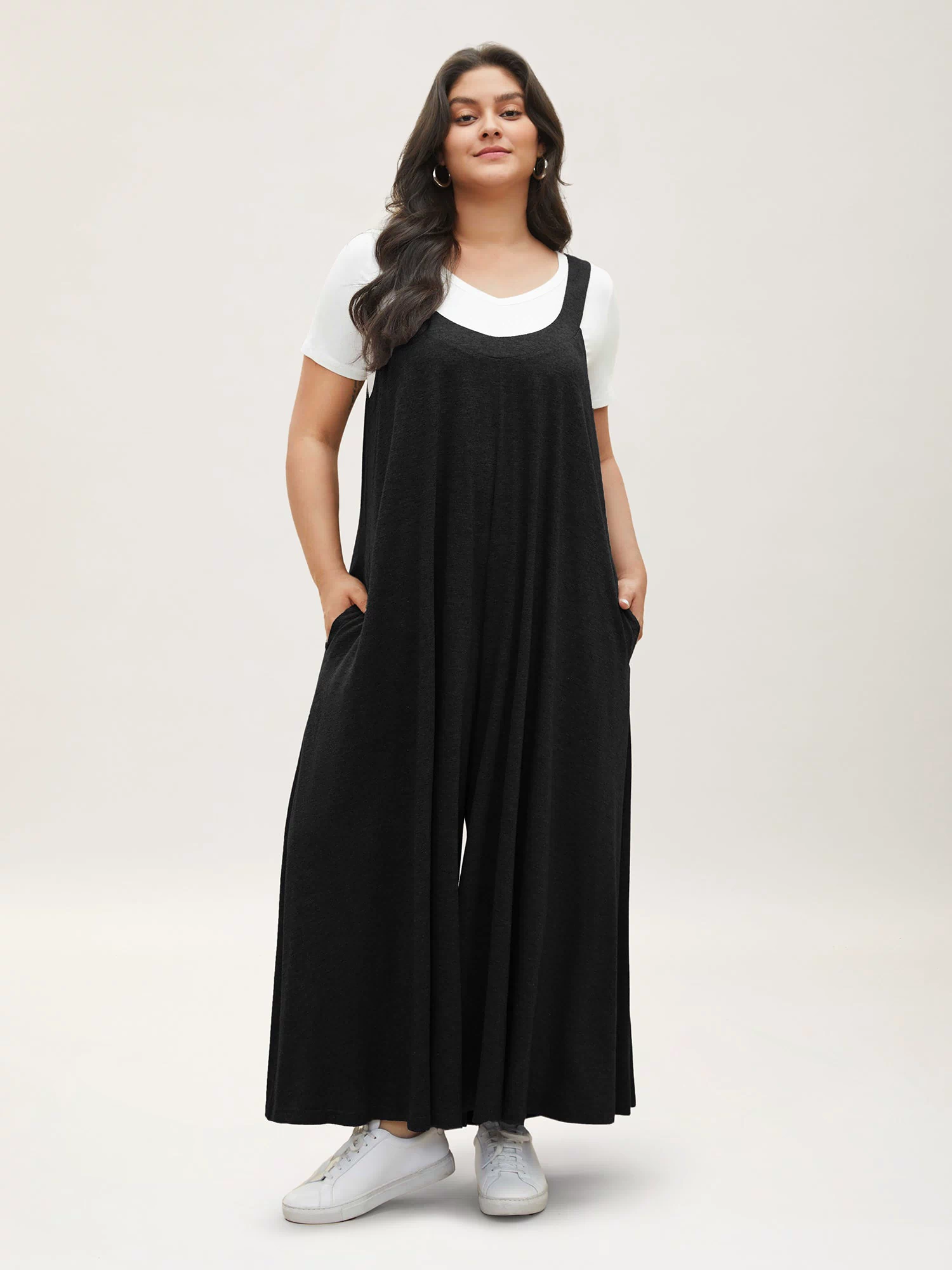 Supersoft Essentials Solid Pocket Adjustable Straps Jumpsuit