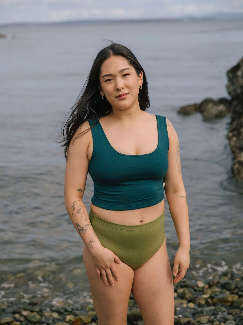 Swim Top | Esther is wearing size Small, height 5.5"