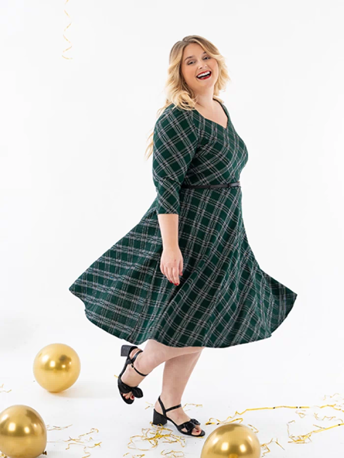 Tara Green Tartan Swing Dress