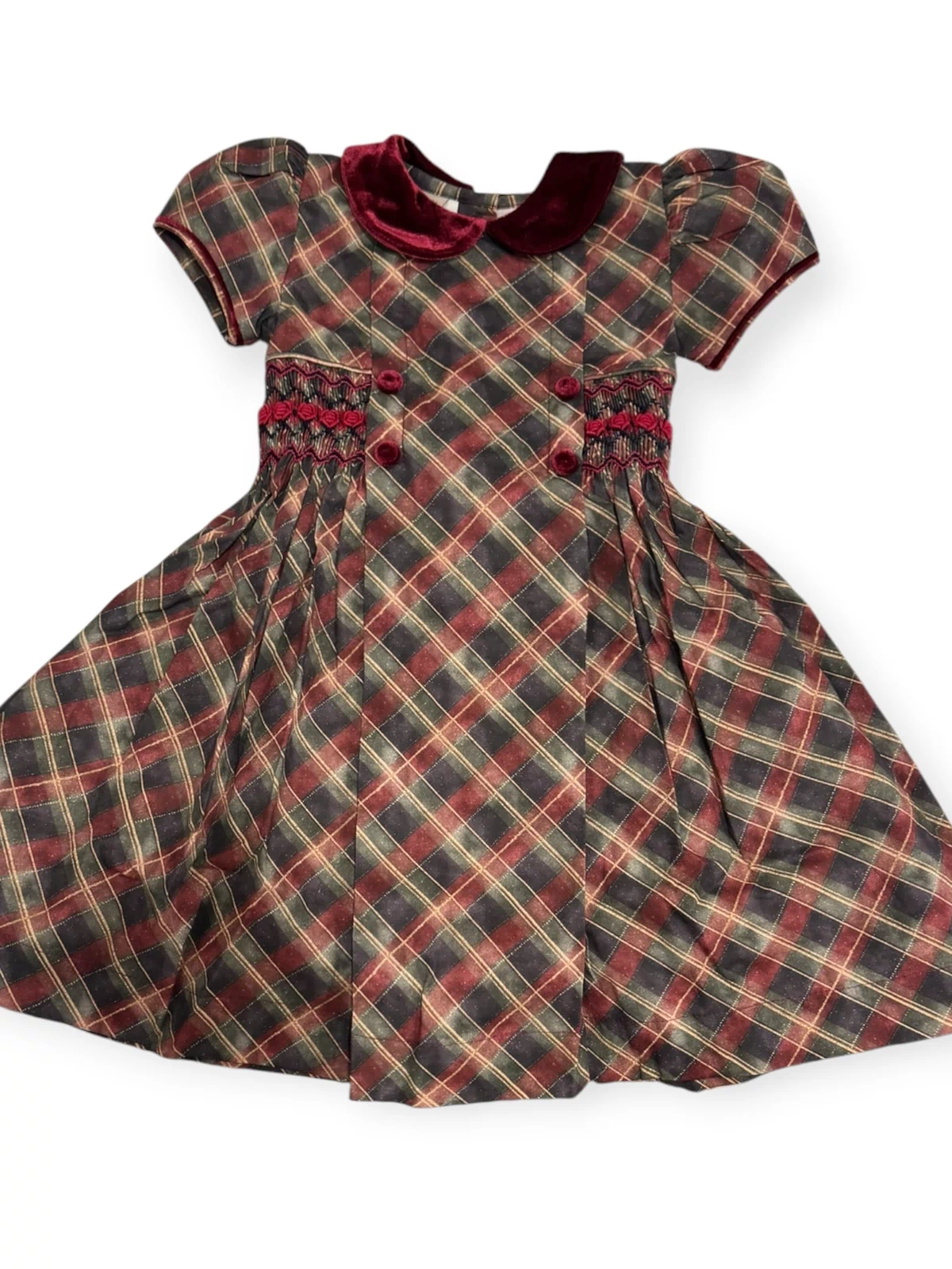 Tartan Luxe Handsmocked Girl Dress