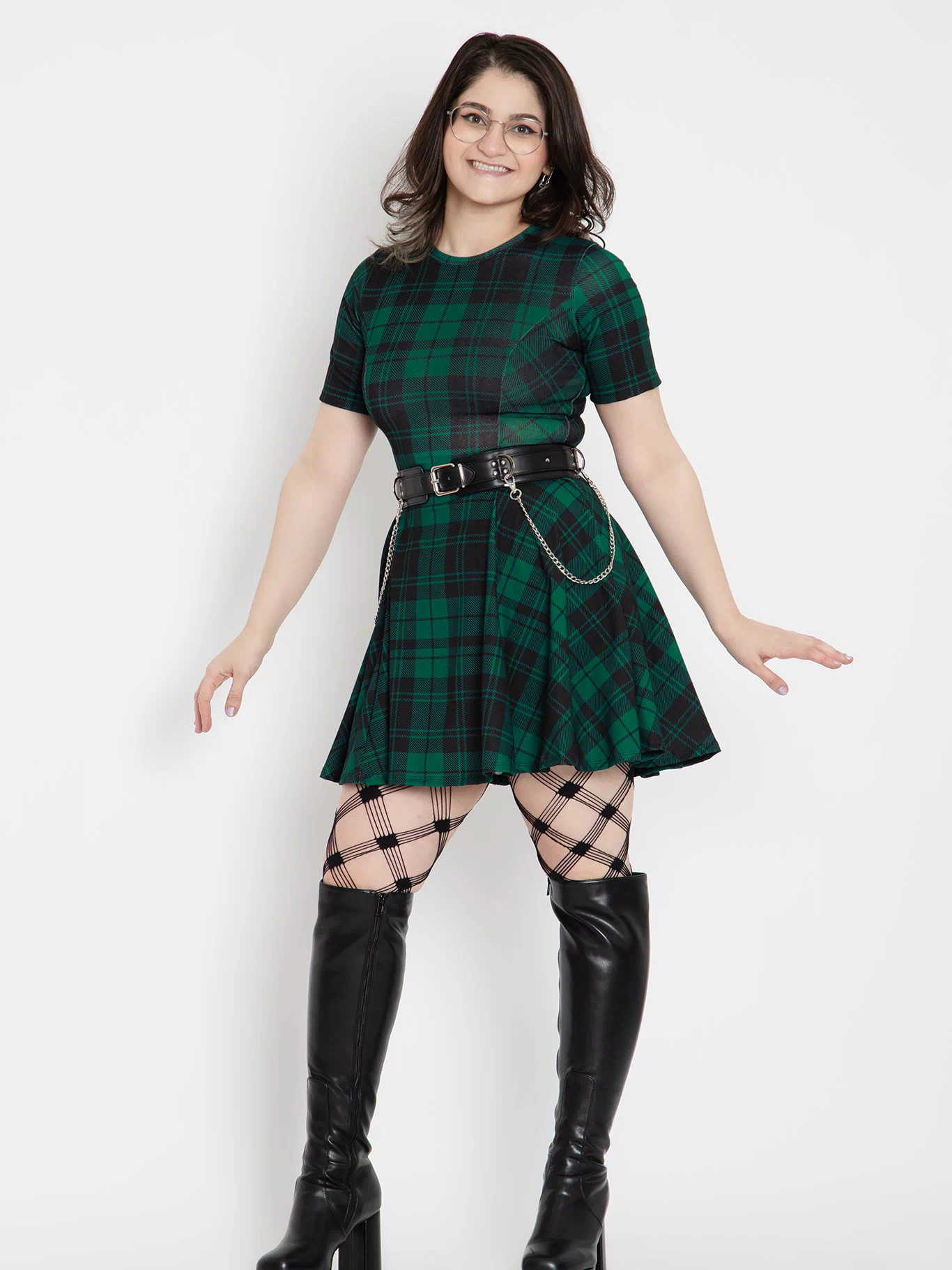 Tartan Pine Evil Tee Dress