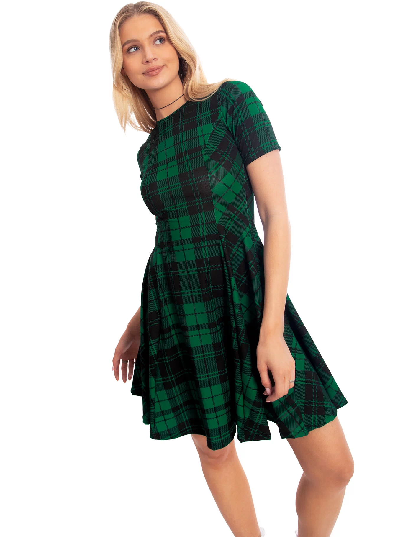 Tartan Pine Longline Evil Tee Dress