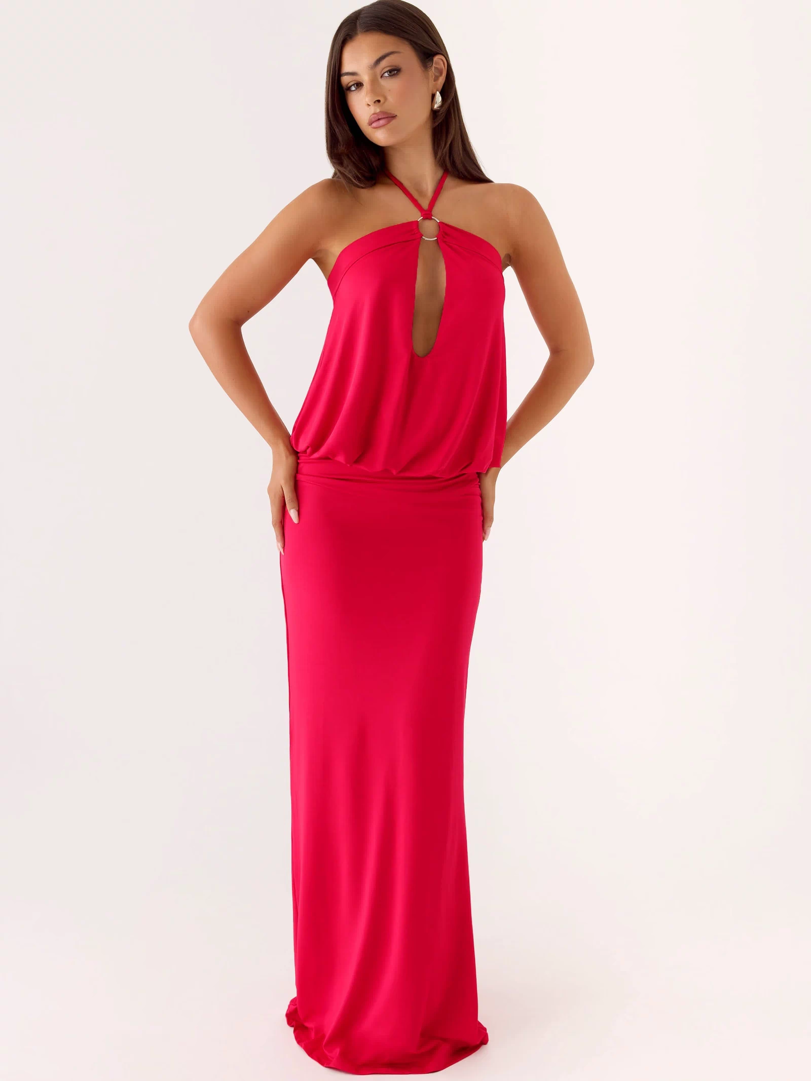 Telling You Maxi Dress - Red Magenta