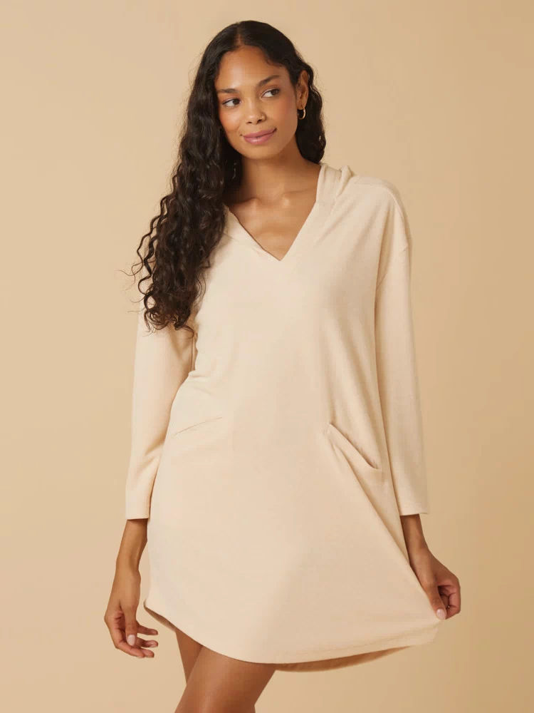 Terry Hooded Lounger in Warm Sand