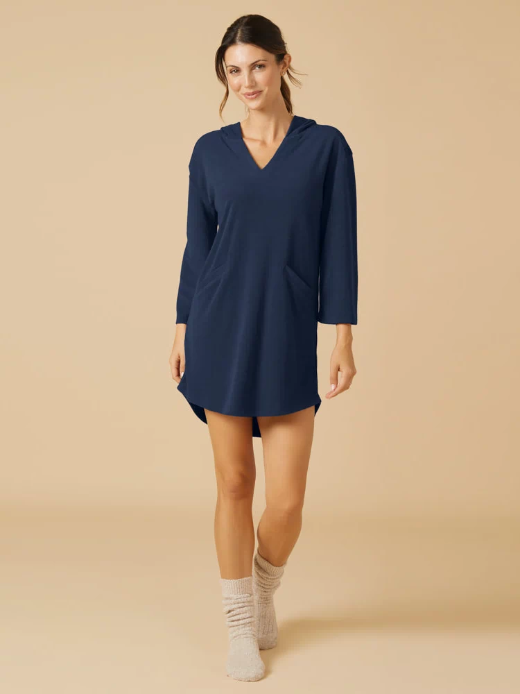 Terry Hooded Lounger in Midnight
