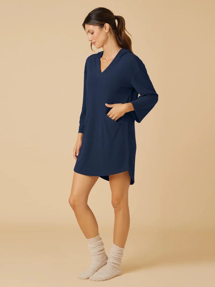 Terry Hooded Lounger in Midnight