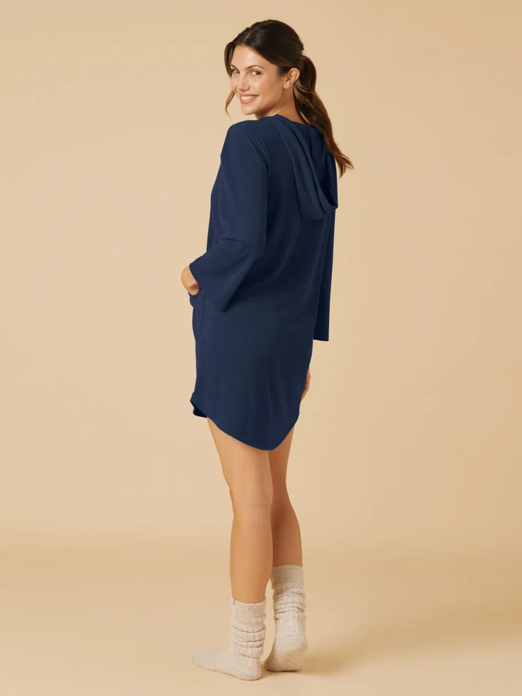 Terry Hooded Lounger in Midnight