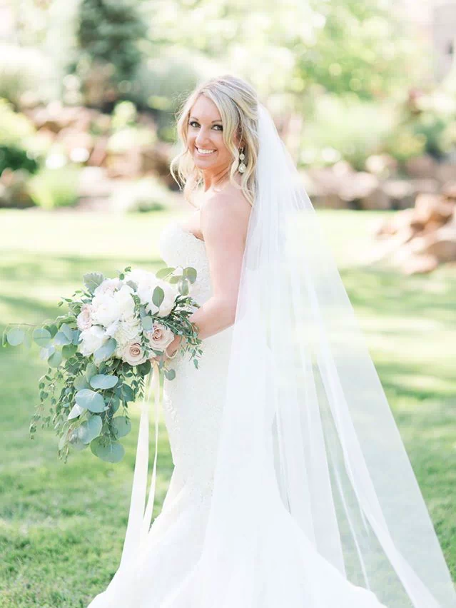Close up of The Blanca wedding veil by Blanca Veils