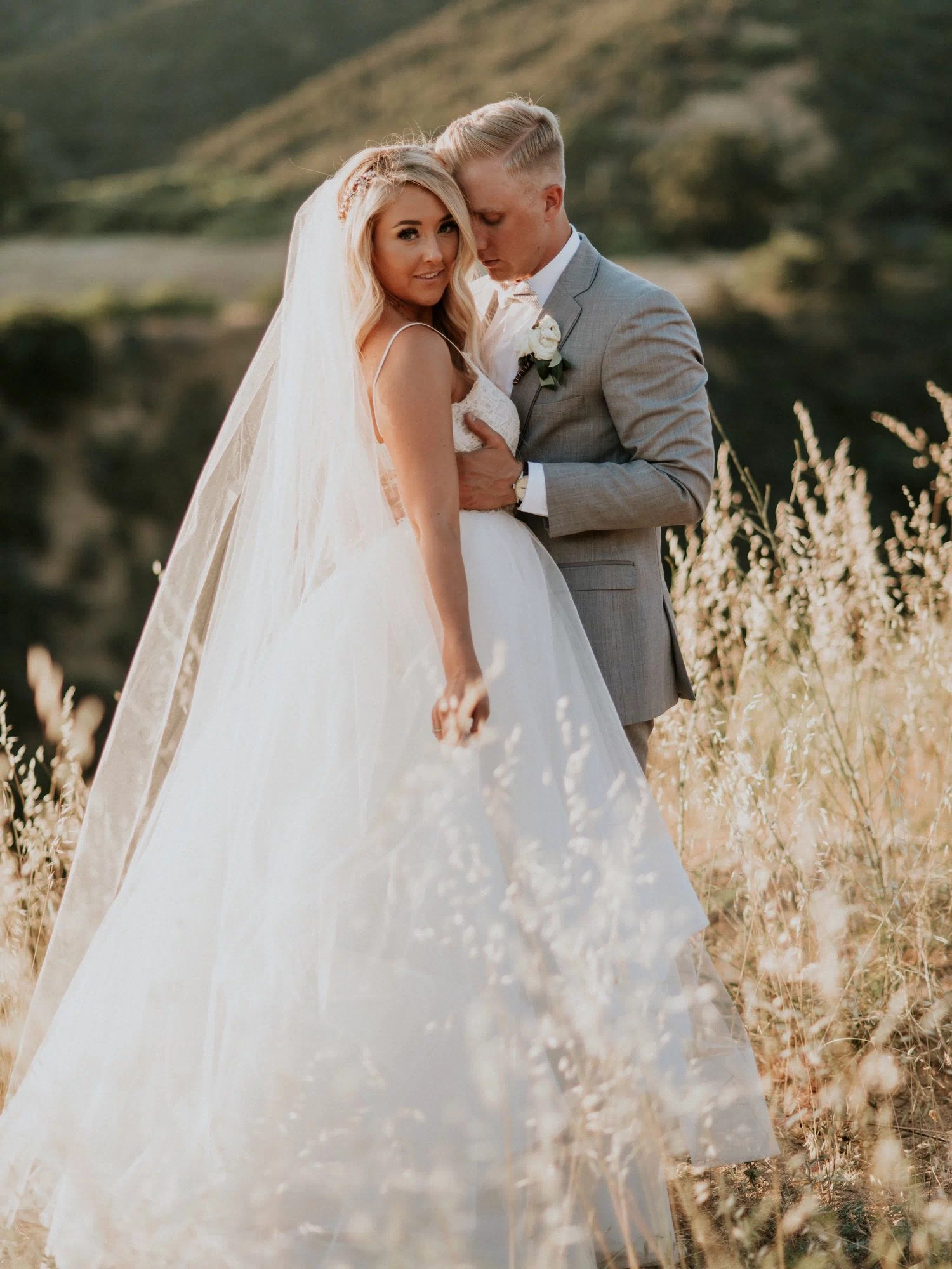 Back view of The Blanca handmade wedding veil by Blanca Veils