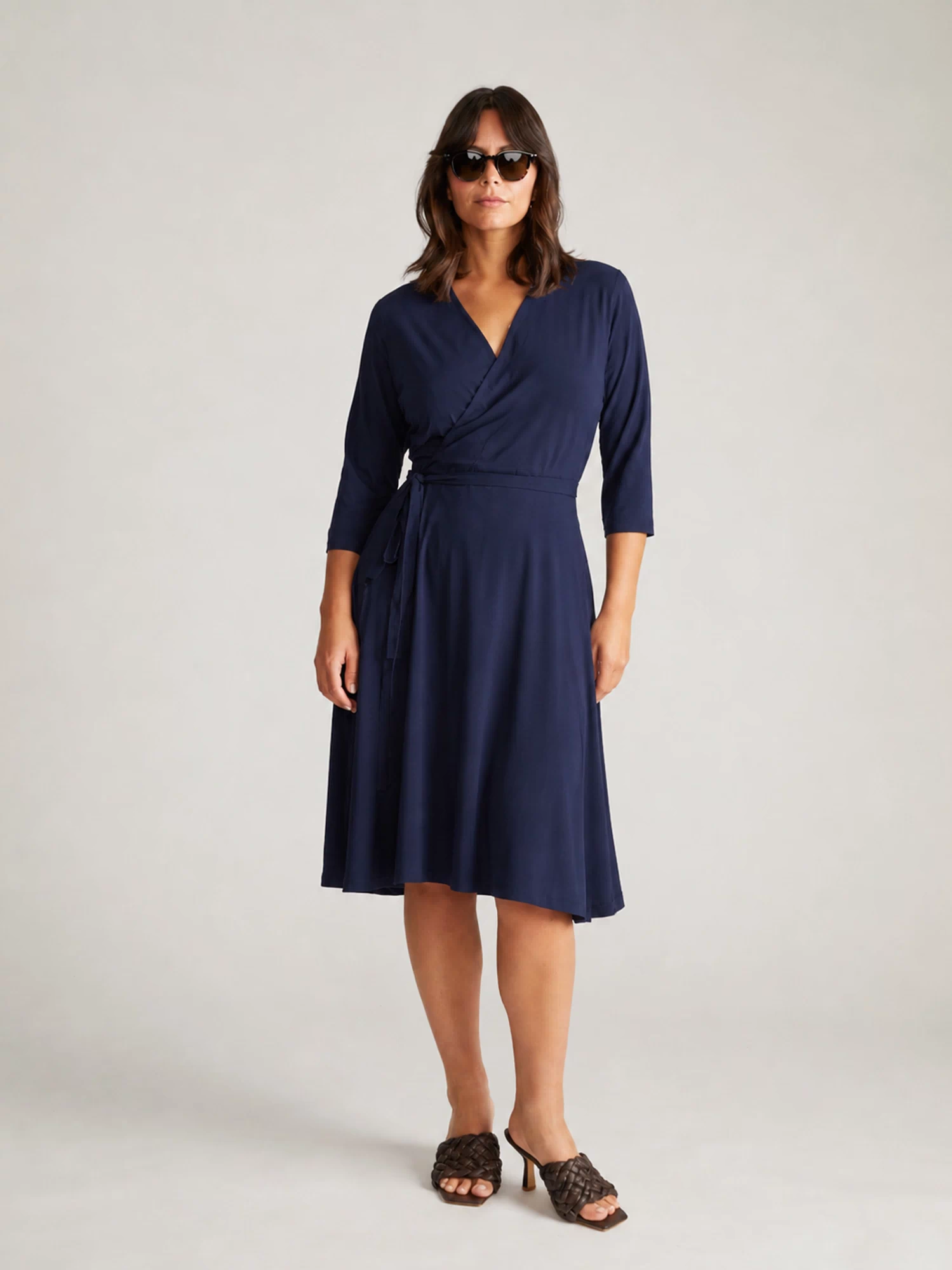 The Divine Jersey Wrap Dress - Midnight