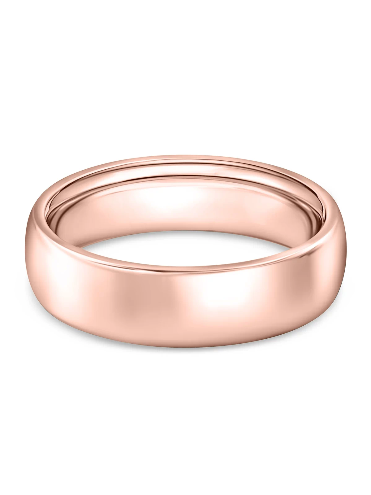 affordable rose gold horizon wedding band on white