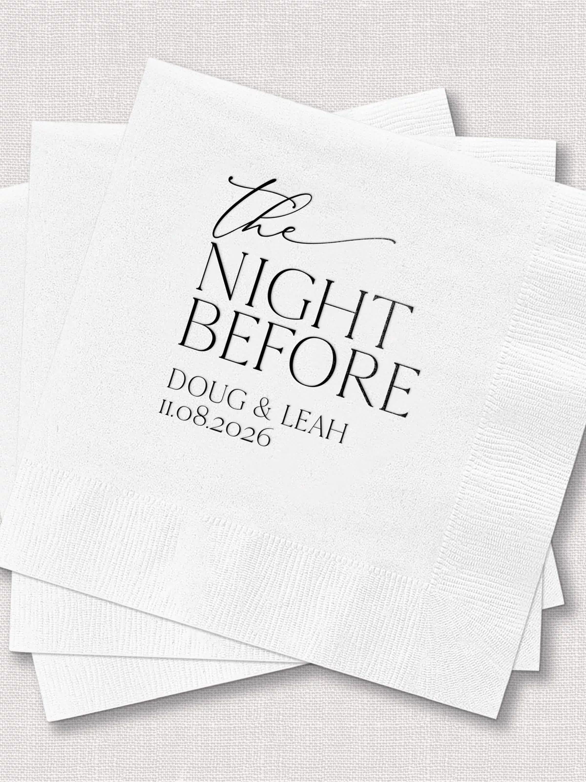 The Night Before Personalized Wedding Napkins