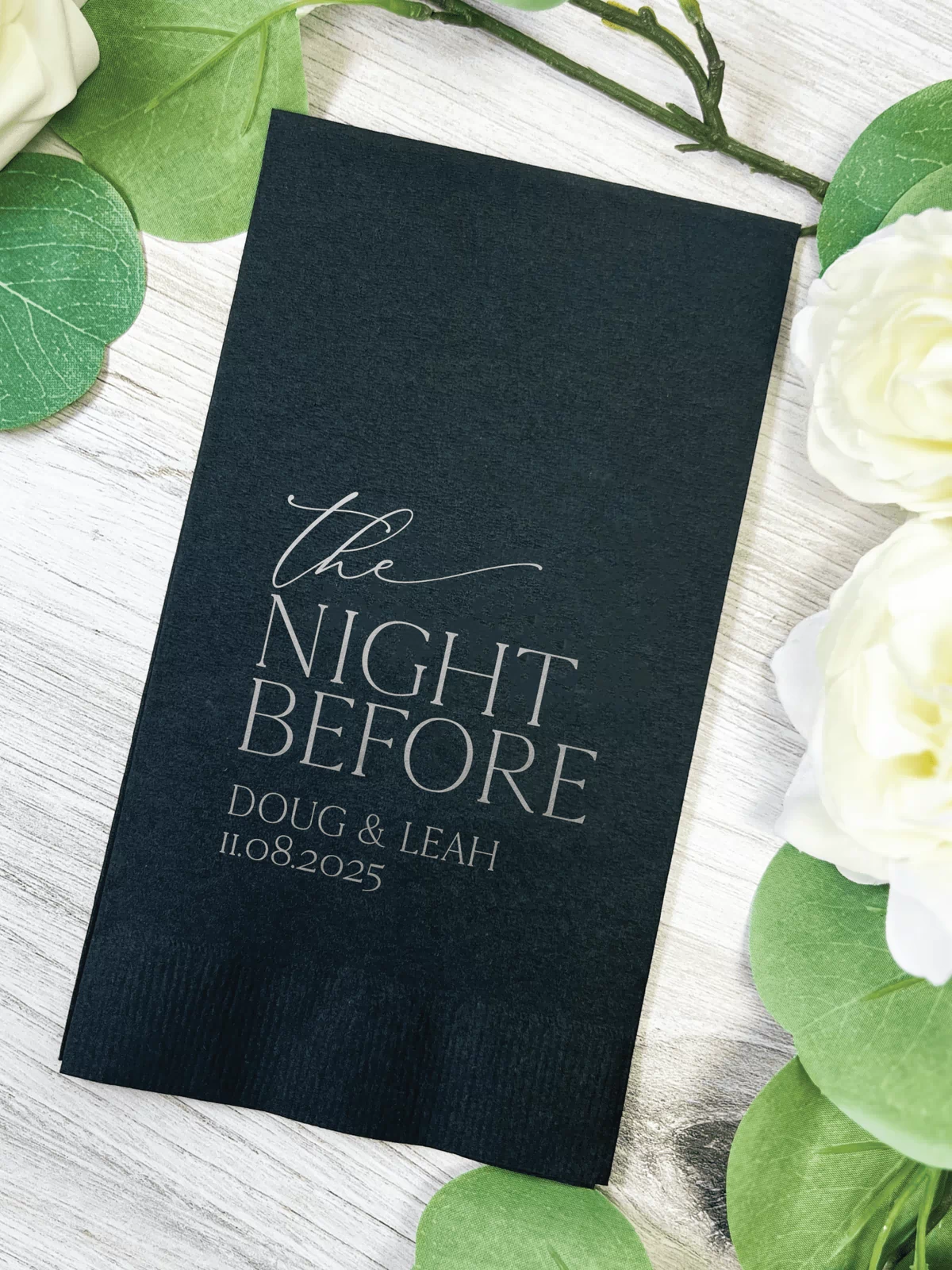 The Night Before personalized wedding guest napkins