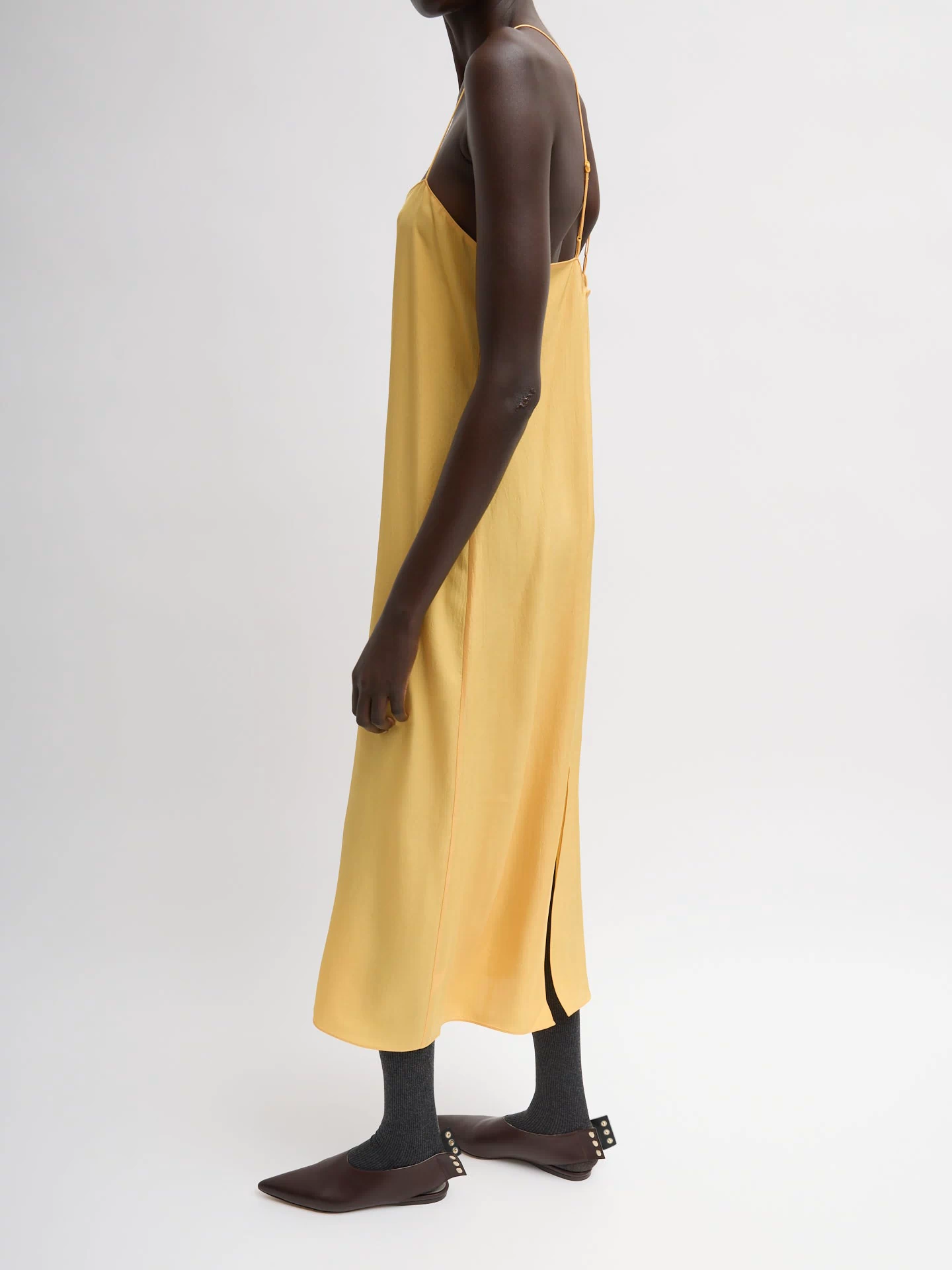 Orange Sorbet Slip Dress - side view on model