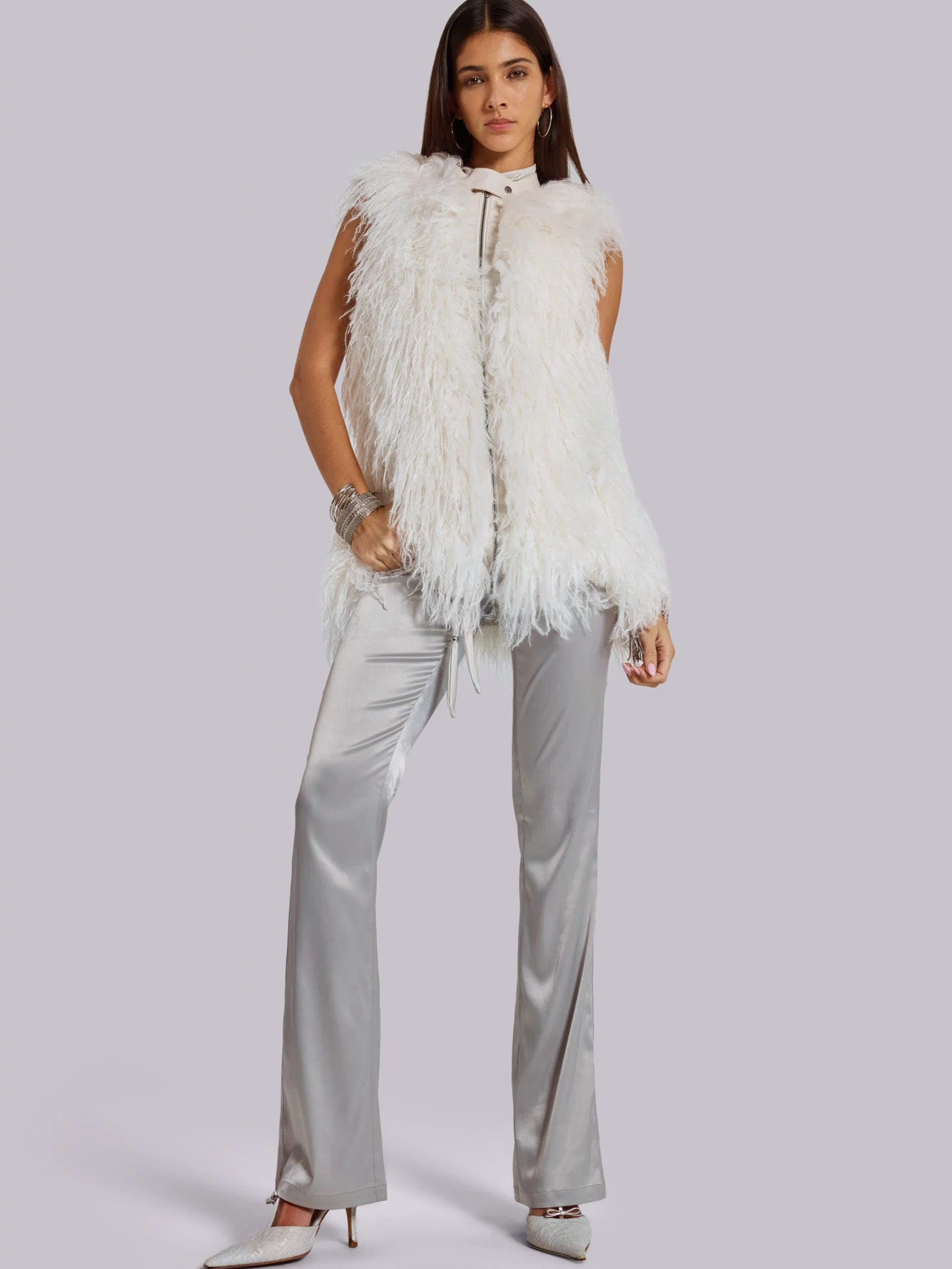 Tilia Faux Mongolian Fur Gilet – view 4