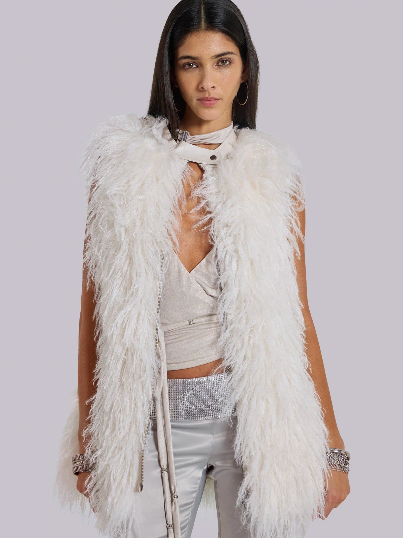 Tilia Faux Mongolian Fur Gilet – view 6