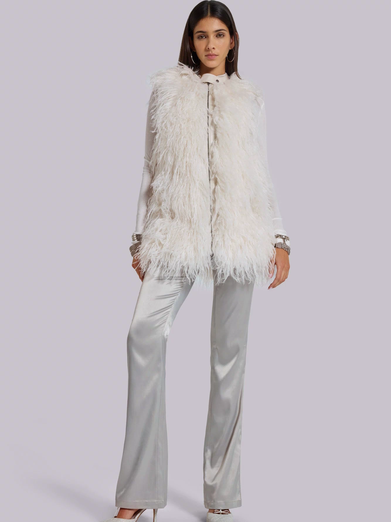 Tilia Faux Mongolian Fur Gilet – view 8