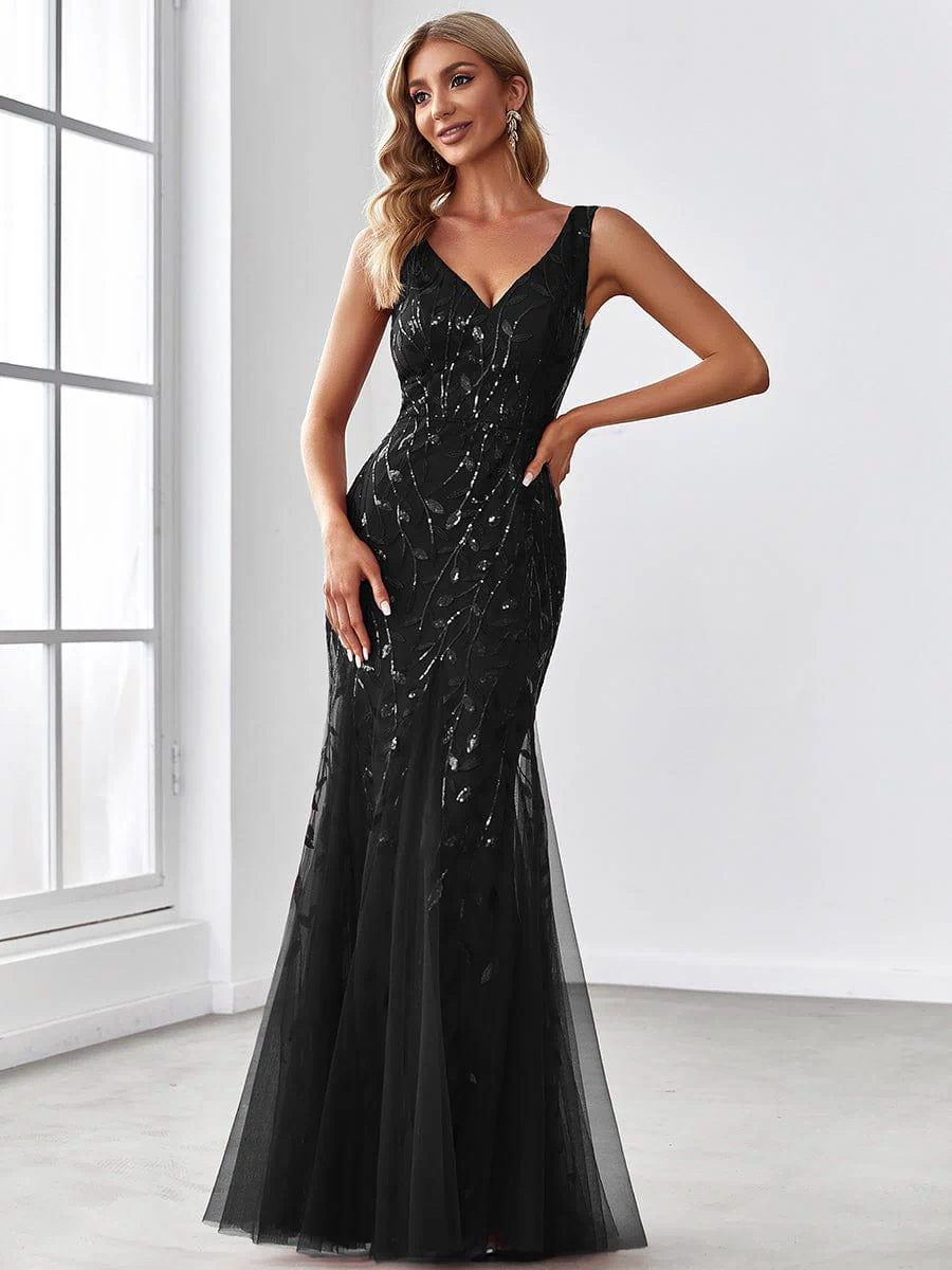 Top Picks Black Evening Gowns #style_EP07886BK