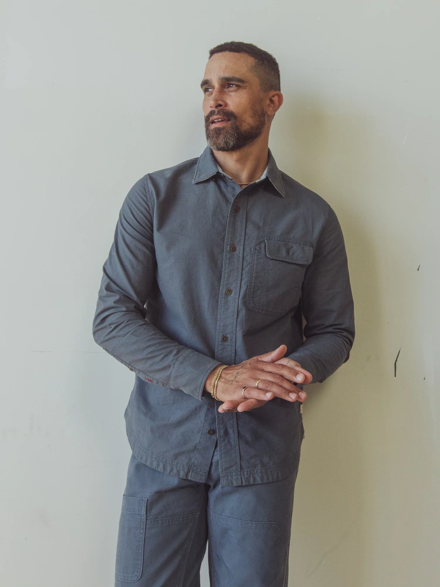 Tradesman Button Down Oxford Cloth Shirt Mens Stratus