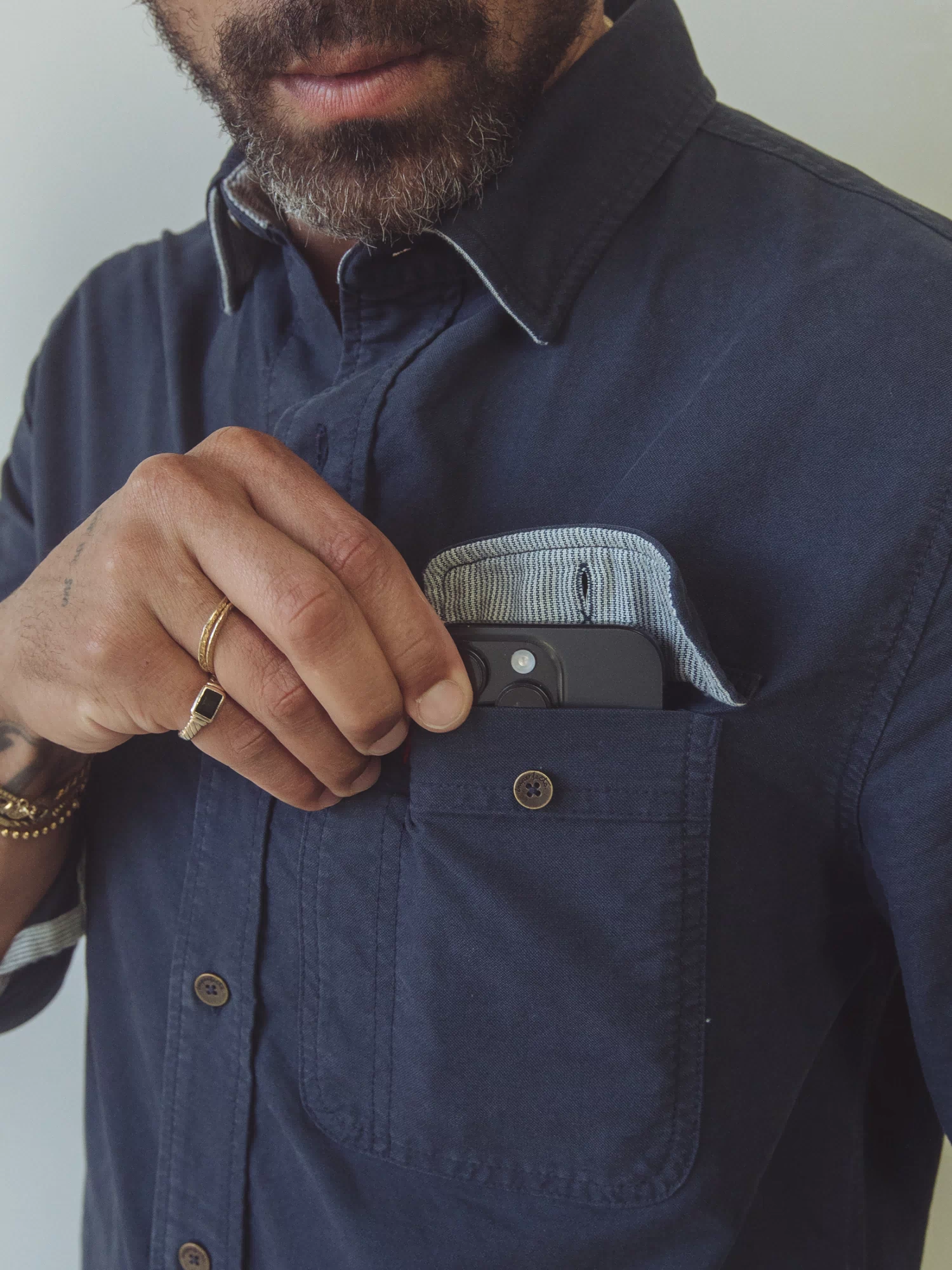 Tradesman Button Down Oxford Cloth Shirt Mens Dark Navy