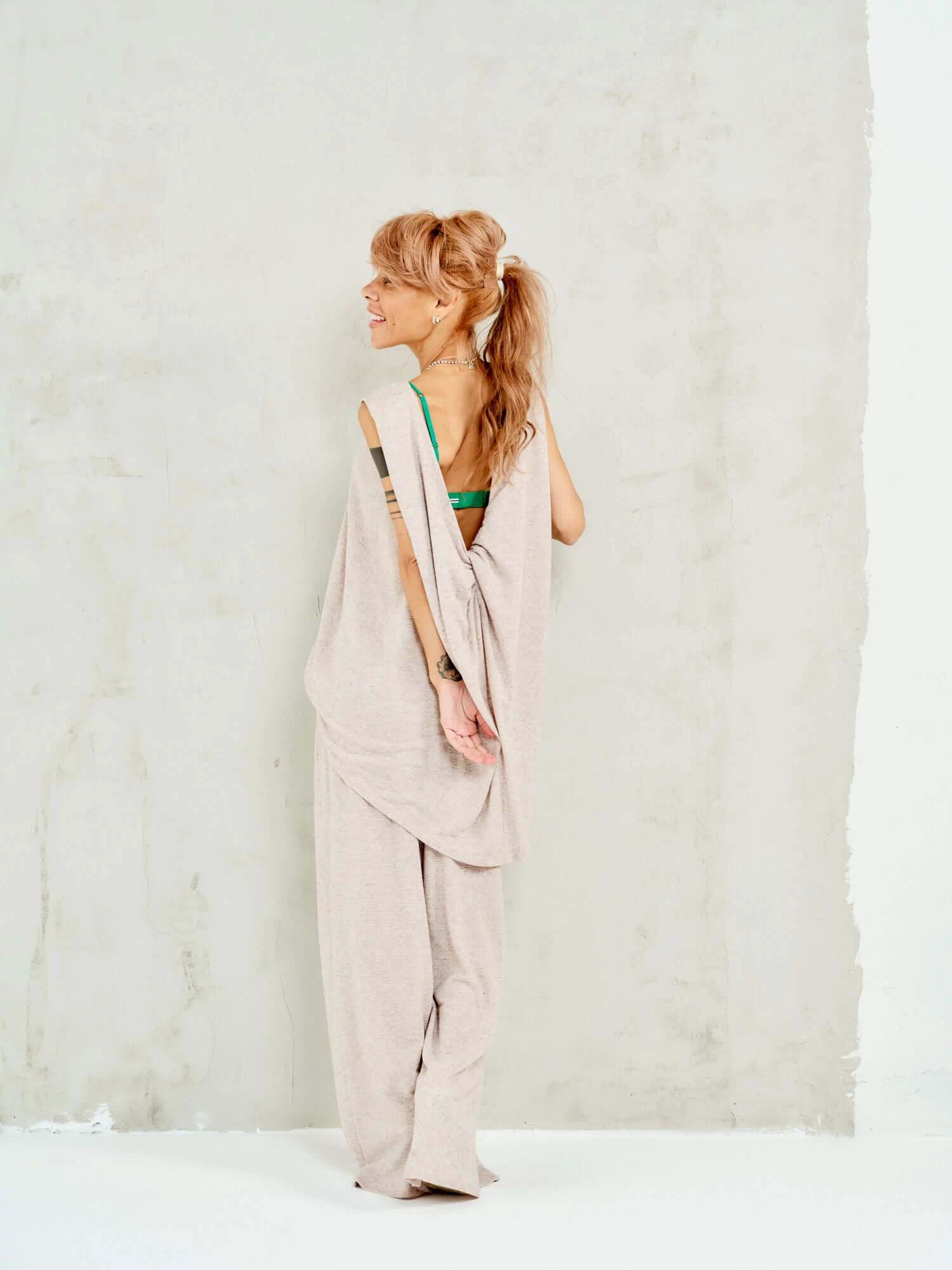 Twist-Back Linen-Blend Co-Ord Set