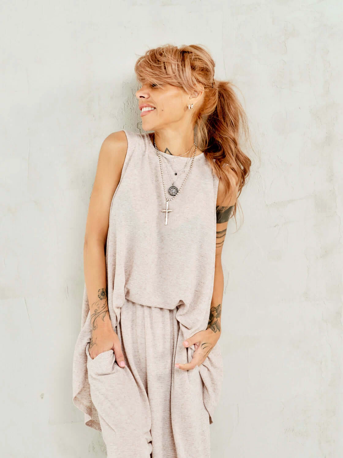 Twist-Back Linen-Blend Co-Ord Set