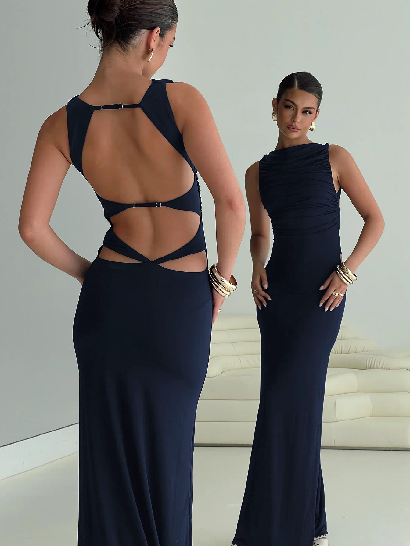 Undeniable Cut Out Maxi Dress Navy