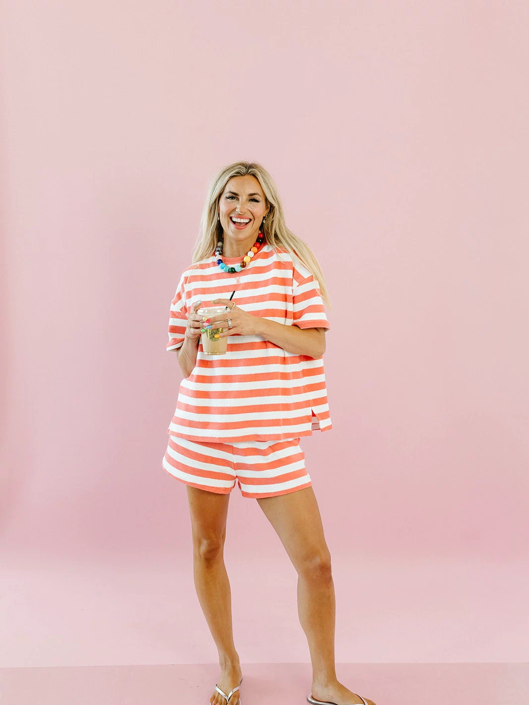 Urma Terry Cloth Stripe Short Set