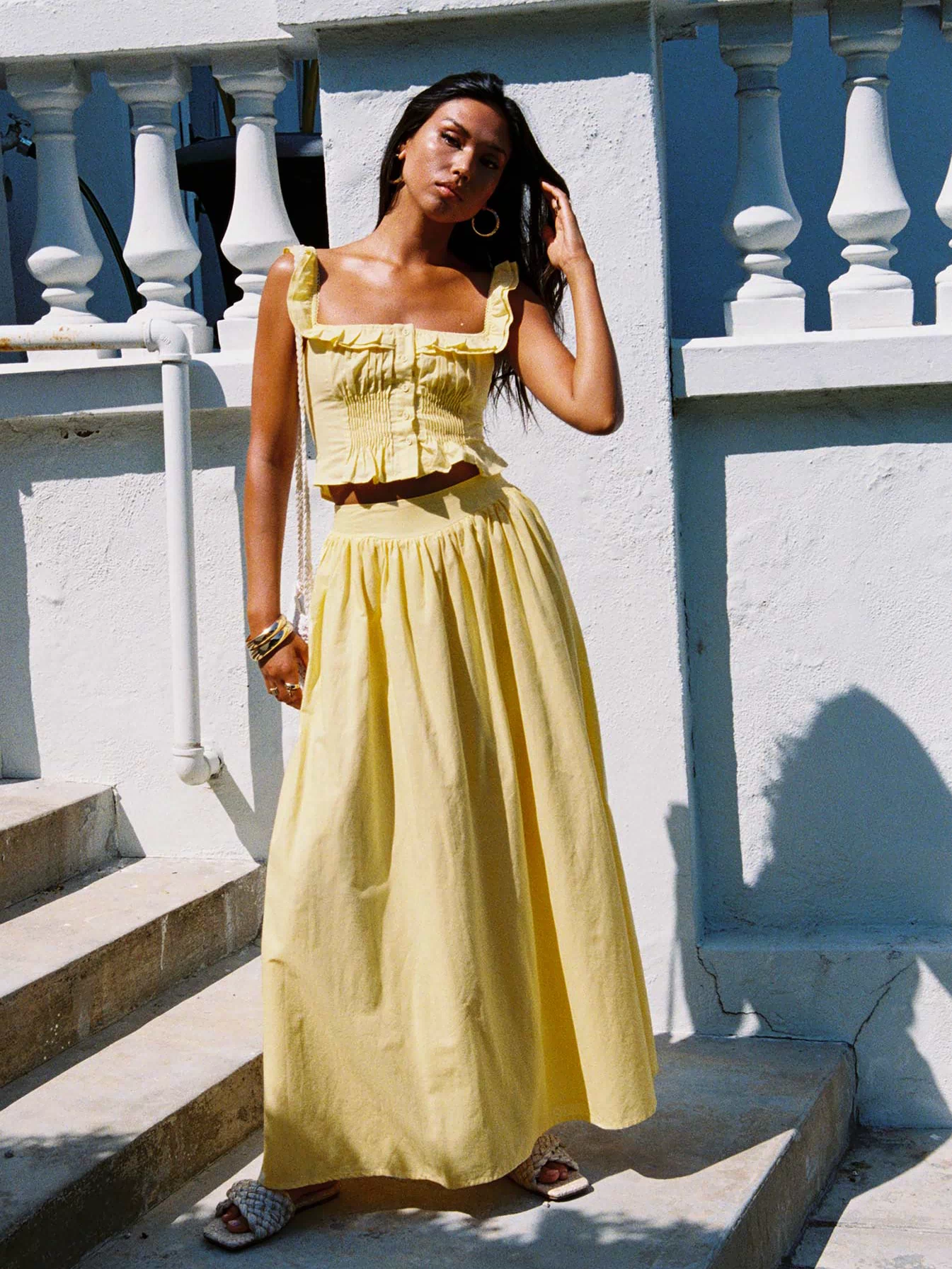 Valerio Maxi Skirt Yellow