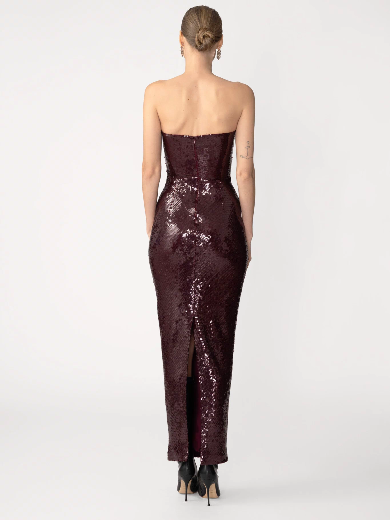 SAU LEE | Venus Sequin Gown | Venus Sequin Gown - Oxblood / 00